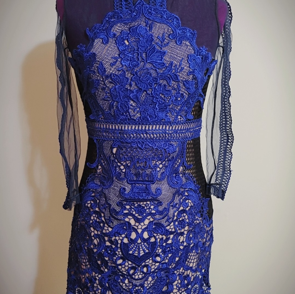 Blue lace dress